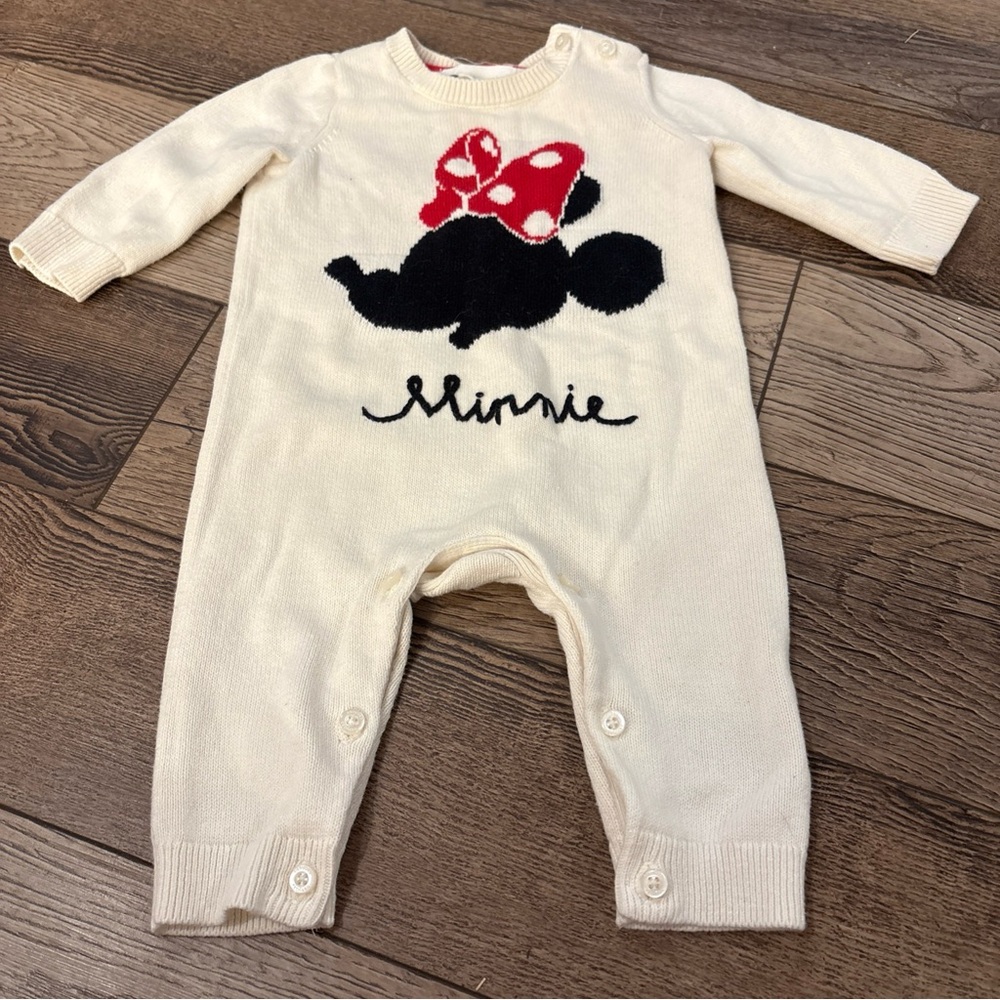 GAP Cream Footie with Minnie Mouse Design